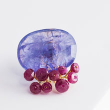 Load image into Gallery viewer, Fairy tanzanite and ruby earrings - Kolekto 
