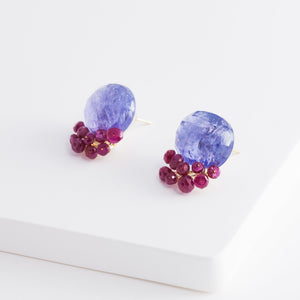 Fairy tanzanite and ruby earrings - Kolekto 
