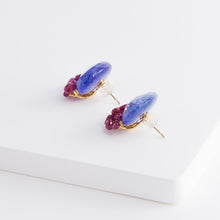Load image into Gallery viewer, Fairy tanzanite and ruby earrings - Kolekto 
