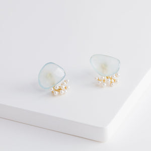 Fairy aquamarine and pearl earrings - Kolekto 