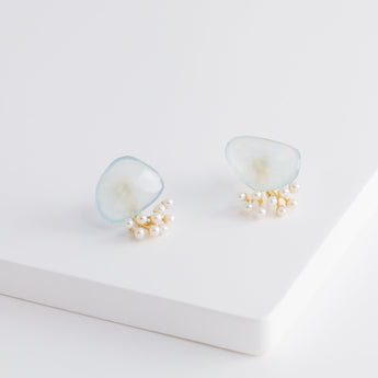 Fairy aquamarine and pearl earrings - Kolekto 
