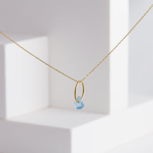 Rough stone aquamarine pendant - Kolekto 