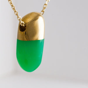 Rock chrysoprase necklace (small vertical) - Kolekto 