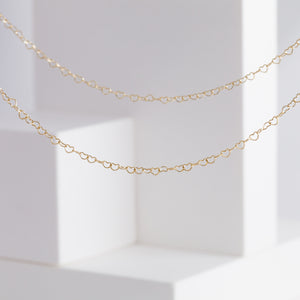 Heart chain necklace (yellow gold)
