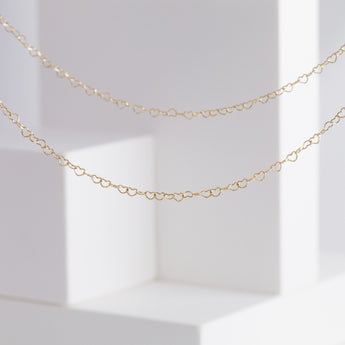 Heart chain necklace (yellow gold)