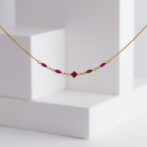 Gemstone ruby necklace - Kolekto 