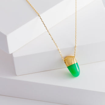 Rock chrysoprase necklace (small vertical) - Kolekto 