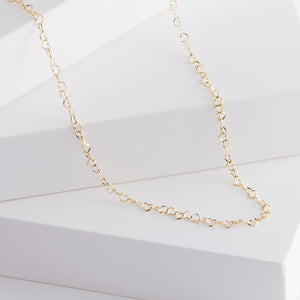 Heart chain long necklace (yellow gold) - Kolekto 