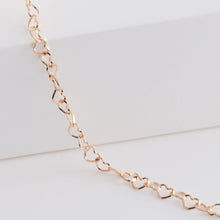 Load image into Gallery viewer, Heart chain long necklace (rose gold)
