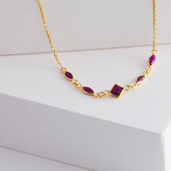 Gemstone ruby necklace - Kolekto 