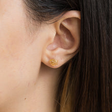 Load image into Gallery viewer, Rough stone gold grossular garnet stud - Kolekto 
