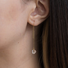 Load image into Gallery viewer, Rough stone diamond quartz drop earring - Kolekto 
