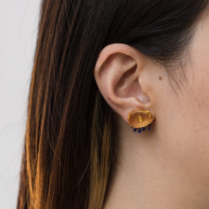 Fairy citrine and lapis lazuli earrings - Kolekto 