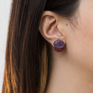 Fairy tanzanite and ruby earrings - Kolekto 