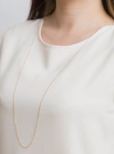 Heart chain long necklace (yellow gold) - Kolekto 