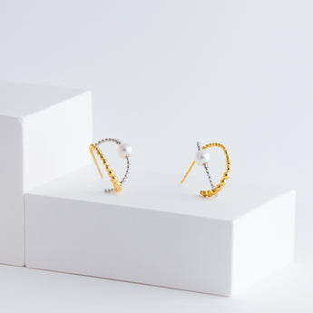 Bubble double ring hoops - Kolekto 