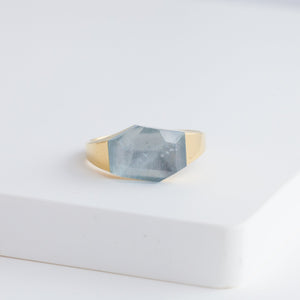 Mini rock aquamarine ring - Kolekto 