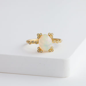 Spread water opal diamond ring - Kolekto 