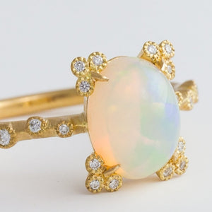 Spread water opal diamond ring - Kolekto 