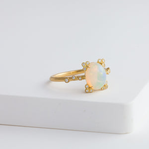 Spread water opal diamond ring - Kolekto 
