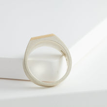 Load image into Gallery viewer, Silver and 10k flat signet ring - Kolekto 
