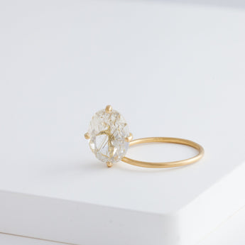 Fall in drop rutilated quartz ring - Kolekto 