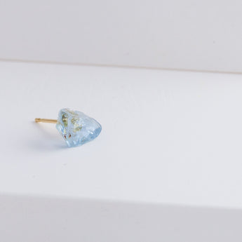 Rough stone aquamarine stud - Kolekto 